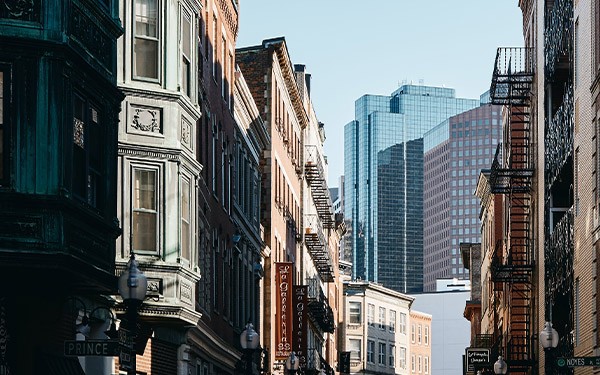 row of commercial properties in Boston