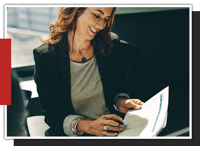 Terms for Lease image of a woman looking at a terms of service
