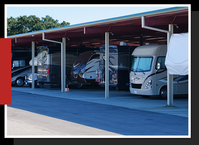 Vehicle Safekeeping Off-Season Image of RVs in storage